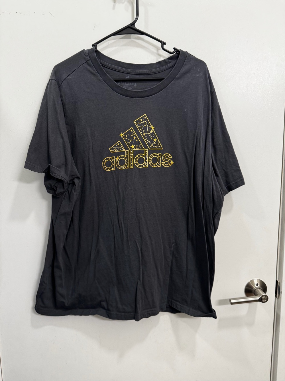 adidas Men’s Black Short Sleeve Tee with Gold Logo